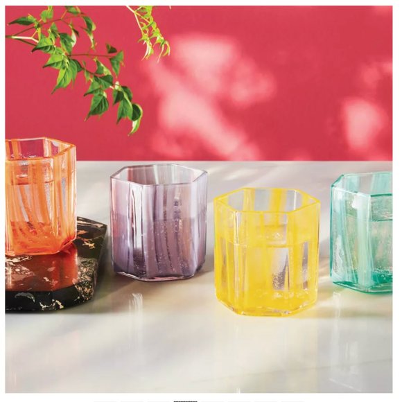 Diane Von Furstenberg 4pc Short Glass Drinkware Set NIB - DVF for Target - Picture 2 of 5